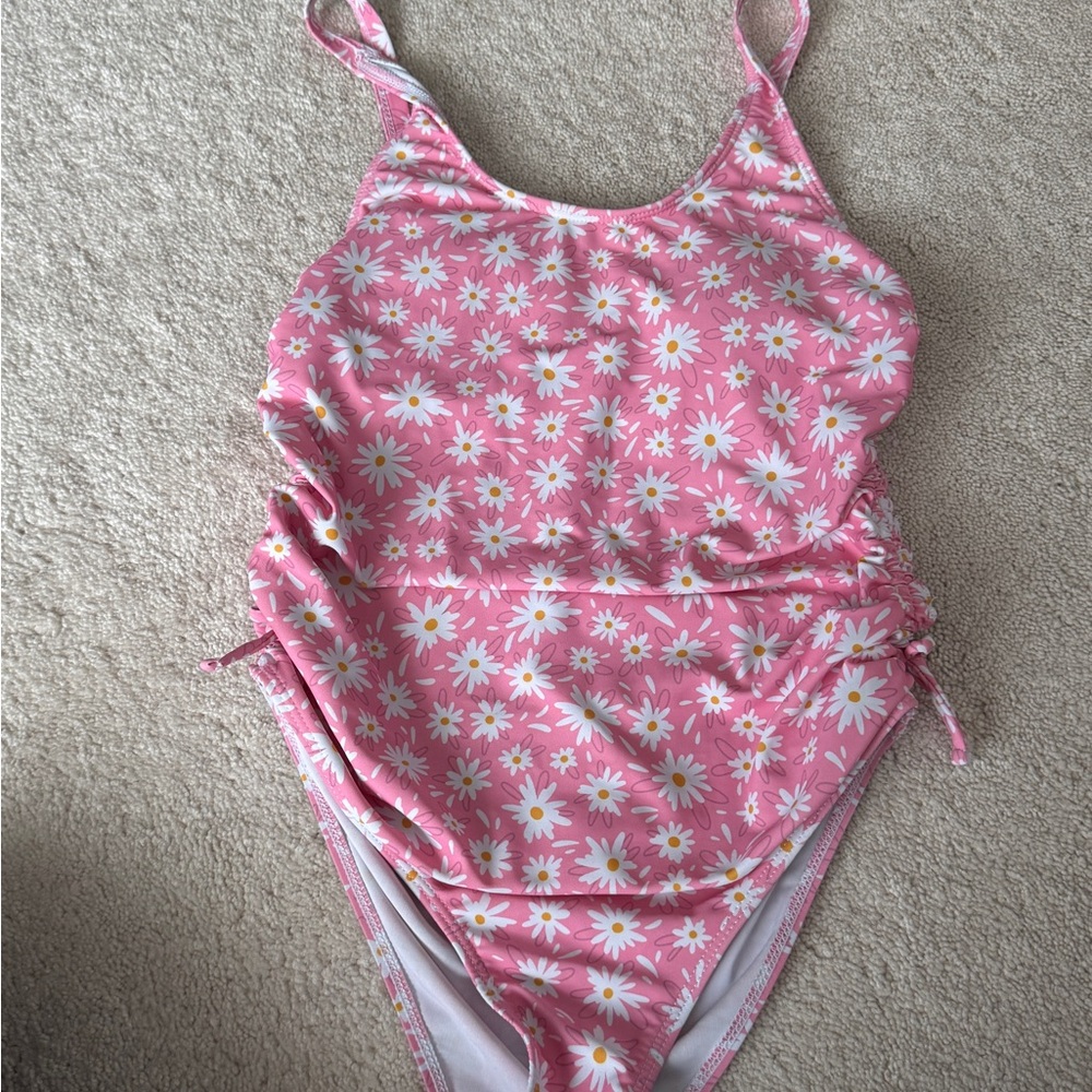 Pink Floral Kids Swimsuit